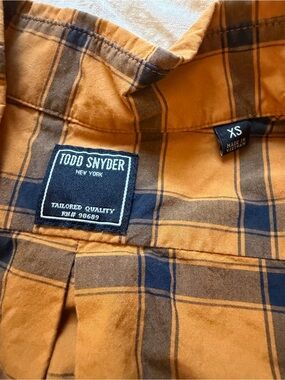 Todd Snyder Orange Plaid Shirt Size XS Casual Outdoors‎ Streetwear Preppy Office